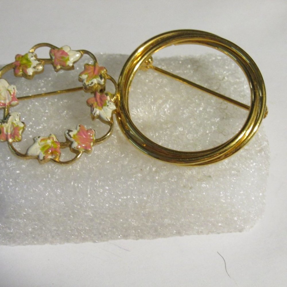 2  Retro Vintage 10k gold Filled Brooche / Pin